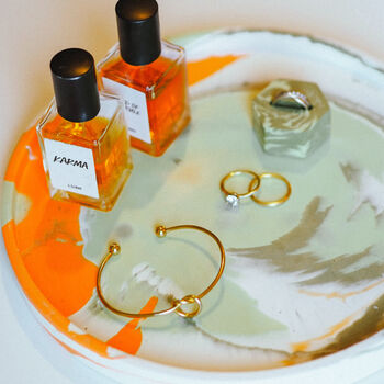 Large Circle Trinket Tray In Orange Margarita, 3 of 3