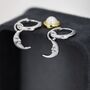 Sterling Silver Moon Face Hoop Earrings, thumbnail 4 of 12