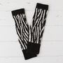 Zebra Lambswool Knitted Wrist Warmers, thumbnail 7 of 12