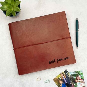 Personalised Handwriting Distressed Leather Photo Album, 7 of 12