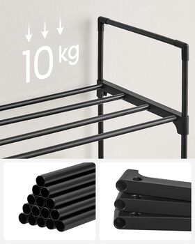 Set Of Two Three Tier Shoe Rack Black, 6 of 7