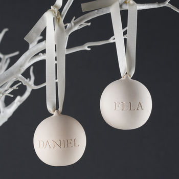 Personalised Engraved Ceramic Bauble, 2 of 4