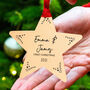 Couples Personalised First Christmas Star Decoration, thumbnail 1 of 2