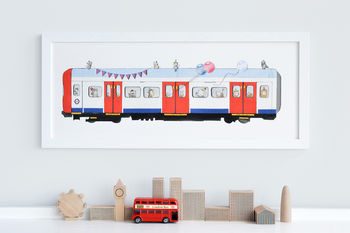 Personalised Boys Framed London Tube Train Print, 2 of 8