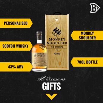 Personalised Monkey Shoulder 'The Original' Whisky Gift Set, 2 of 4