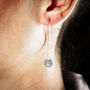 Aquamarine Gemstone Wrapped Long Earrings, thumbnail 3 of 8