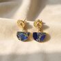Hammered Sapphire September Birthstone Earrings, thumbnail 1 of 4