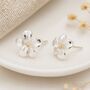 Sterling Silver And Gold Cherry Blossom Stud Earrings – 8mm, thumbnail 1 of 8