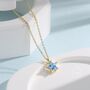 Sterling Silver Aquamarine Blue Star Pendant Necklace, thumbnail 3 of 10