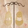 Matt Gold And Silver Plated Detailed Statement Earrings, thumbnail 6 of 10