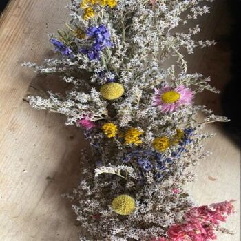 Pink And Blue Dried Flower Garland, 3 of 3