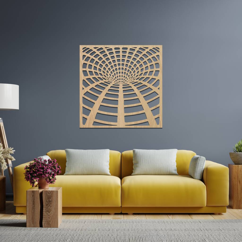 087 3D Wooden Illusion Abstract Wall Art Decor, 1 of 9