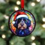 Labradoodle Black In Santa Hat Suncatcher Decoration, thumbnail 4 of 6