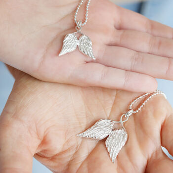 Mother And Daughter Necklaces Angel Wings Necklace Set, 2 of 6