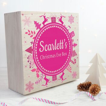 Personalised Christmas Eve Box With Snowflake Wreath, 2 of 12