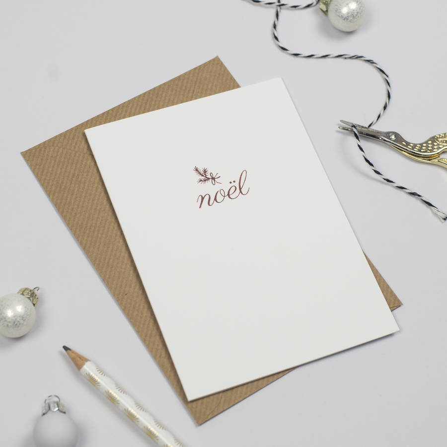 pack of 24 luxury rose gold foil christmas cards by emily ...