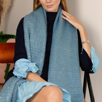 Personalised Chunky Metallic Plain Coloured Hand Felt Scarf, 4 of 10