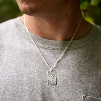 Mens Sterling Silver St Christopher Necklace, 3 of 4