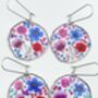 Statement Earrings With Colourful Flowers In Silver, thumbnail 5 of 12