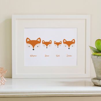 Personalised Fox Family Print, 5 of 8