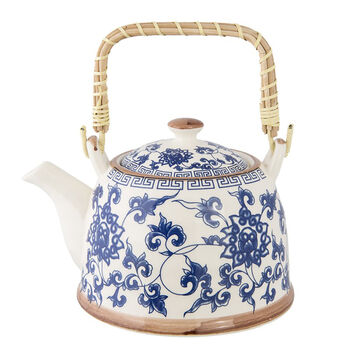 Blue Floral Ceramic Teapot With Infuser, 2 of 7