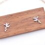 Frog Stud Earrings In Sterling Silver, thumbnail 3 of 12