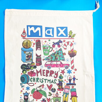 Personalised Traditional Christmas Sack, 10 of 11
