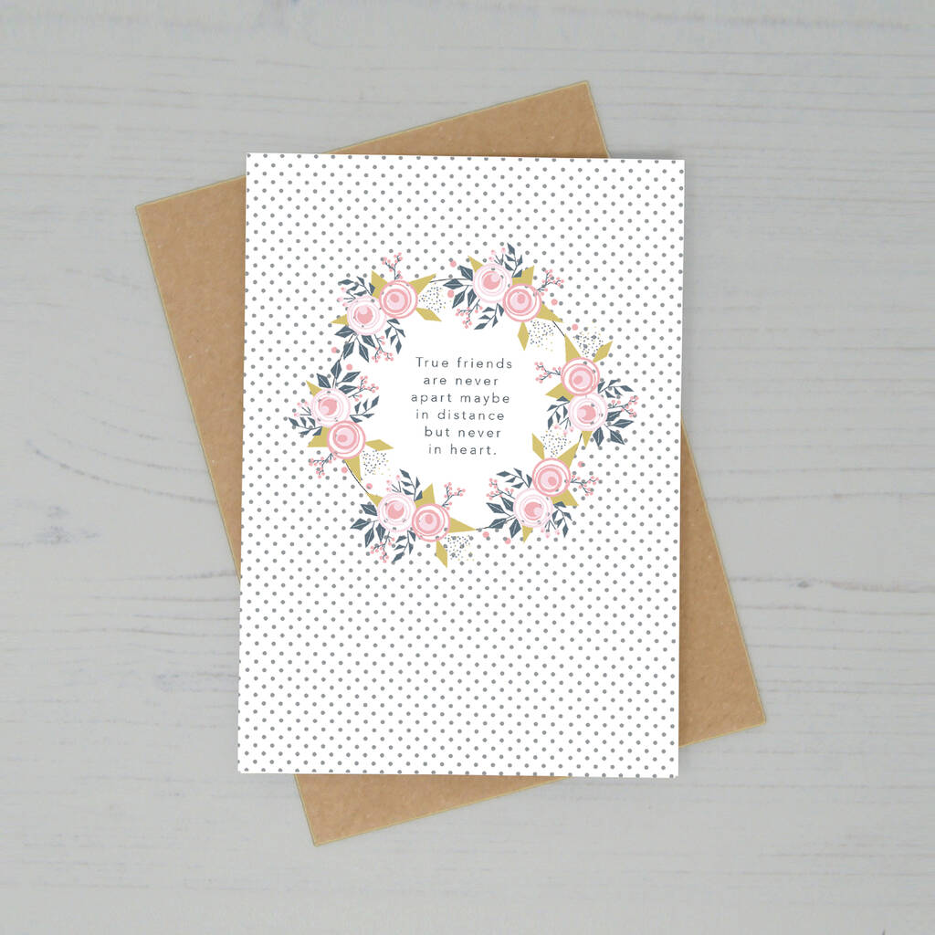 True Friends Are Never Apart Greetings Card By Lucy Alice Designs