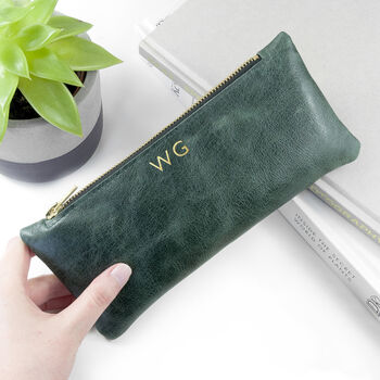 Monogrammed Luxury Leather Pencil Case, 12 of 12