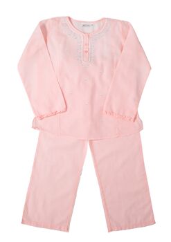 Personalised Embroidered Soft Pink Cotton Girl's P Js, 2 of 3