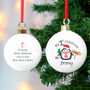 Baby's First Christmas Personalised Penguin Bauble, thumbnail 2 of 3