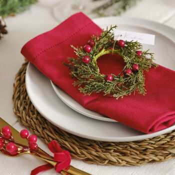 Foliage And Berry Christmas Napkin Rings, 2 of 3