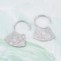 Textured Circular Sterling Silver Hoop Earrings, thumbnail 4 of 8