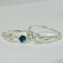 Silver Leaf Ring, Ariel Gemstone Diamond Ring, thumbnail 7 of 11