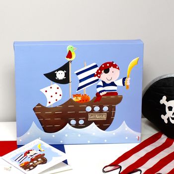 Personalised Pirate Ship Name Canvas, 2 of 9