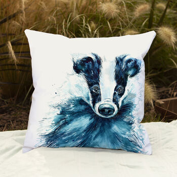 Inky Badger Water Resistant Outdoor Garden Cushion, 2 of 8