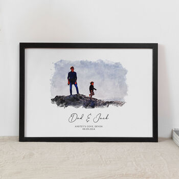 Personalised Dad Portrait, Custom Gift For Dad, 4 of 8