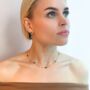 Malachite Gemstone 18k Gold Plated Necklace, thumbnail 2 of 3