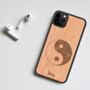 Ying Yang Floral Wooden Case iPhone Samsung Google, thumbnail 2 of 6