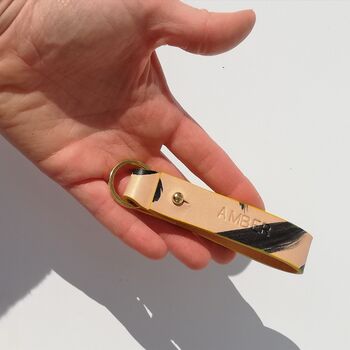 Personalised Leather Key Loop With Painted Edge, 2 of 5
