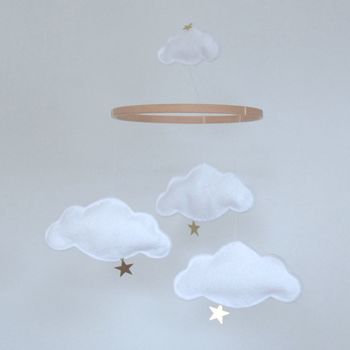 White Multi Cloud And Star Baby Mobile, 2 of 6