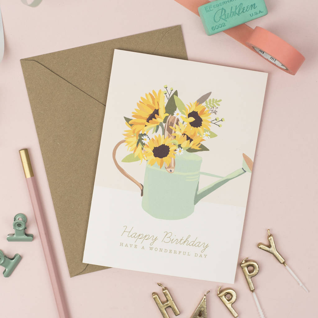 Original Sunflowers Birthday Card 