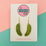 Mini Green Pickle Glitter Earrings, thumbnail 1 of 3