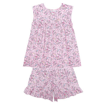Girls Pink Cosmic Cotton Spring Summer Pyjama Short Set, 3 of 8
