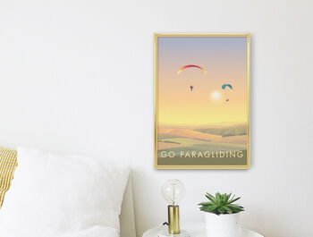 Go Paragliding Travel Poster Art Print, 3 of 8