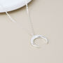 Personalised Sterling Silver Crescent Moon Pendant Necklace, thumbnail 3 of 7