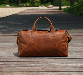 Genuine Leather Weekend Bag In Vintage Look, 11 of 12