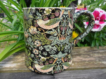Jumbo Mug In Vintage William Morris Black Strawberry Thief Design, 2 of 6