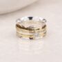 Personalised Sterling Silver And Brass Spinner Ring With Cubic Zirconia – 10mm, thumbnail 1 of 10
