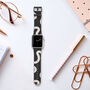 Black And White Swirl Vegan Leather Apple Watch Band, thumbnail 4 of 7